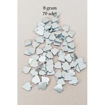 Oya Abiye Bileklik Kolye Pleksi Metalik Plastik Pul Gümüş Renk 8 gram 70 adet - BNC530