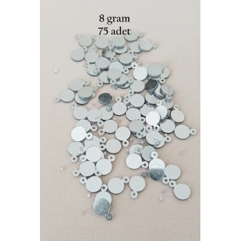 Oya Abiye Bileklik Kolye Pleksi Metalik Plastik Pul Gümüş Renk 8 gram 75 adet - BNC520