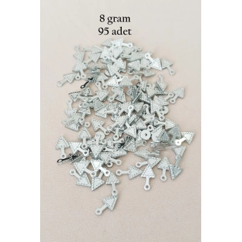 Oya Abiye Bileklik Kolye Pleksi Metalik Plastik Pul Gümüş Renk 8 gram 95 adet - BNC505