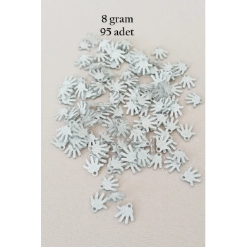 Oya Abiye Bileklik Kolye Pleksi Metalik Plastik Pul Gümüş Renk 8 gram 95 adet - BNC519