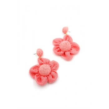 Papatya Hasır Küpe - Pembe