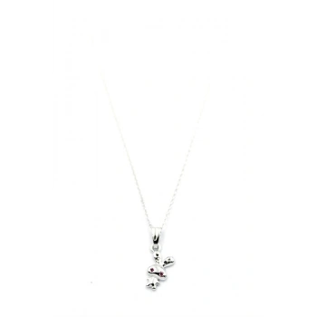 Peluş Tavşan Figürü Kolye - Gümüş