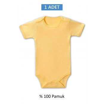 Sarı Yarım Kol Body Zıbın 2-7 YAŞ Çocuklar İçin (1 ADET) Alttan Çıtçıtlı Özel Gereksinimli