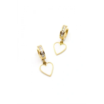 Sedef Kalp Küpe - Altın