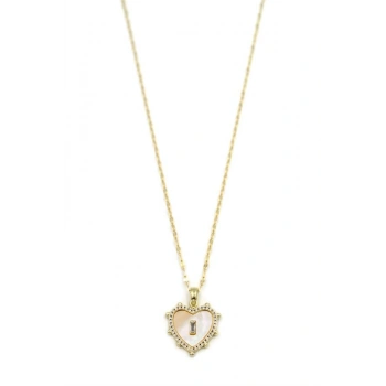 Sedefli Kalp Kolye - Altın