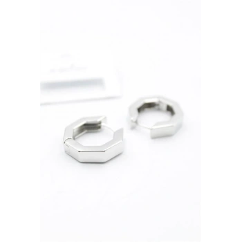 Sekizgen  Küpe - Gümüş