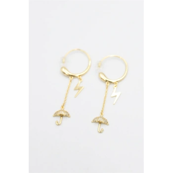 Şemsiye Küpe - Altın