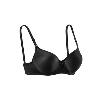 Silikonlu Desteksiz Telli Düz Boş Sütyen Siyah