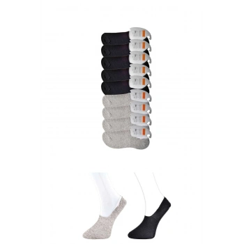 Siyah ve Gri Erkek Babet Çorap 9 çift