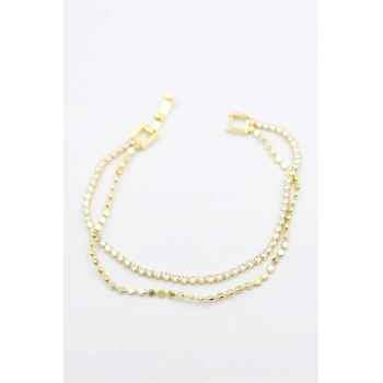 Su Yolu Ezme Zincir Bileklik - Altın