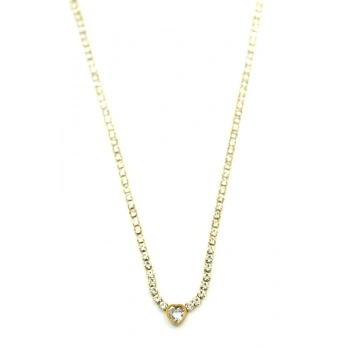 Su Yolu Kalp Kolye - Altın