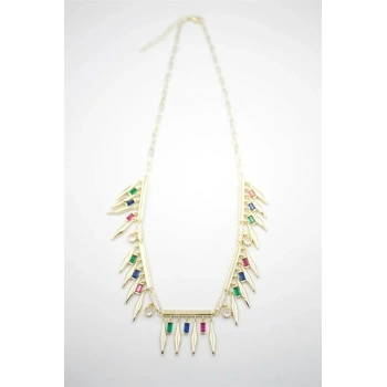 Taş Sallantılı Marka Kolye - Altın