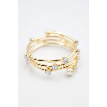 Taşlı Bilezik - Altın