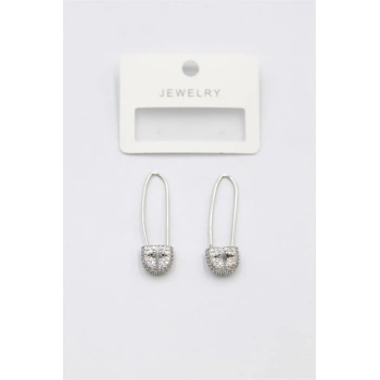 Taşlı Filkete Küpe - Gümüş