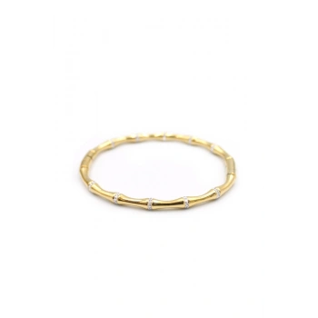 Taşlı Kemik Bilezik - Altın