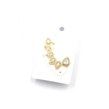 Taşlı Kıkırdak Küpe - Altın