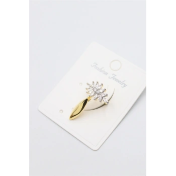 Taşlı Kıkırdak Küpe - Altın