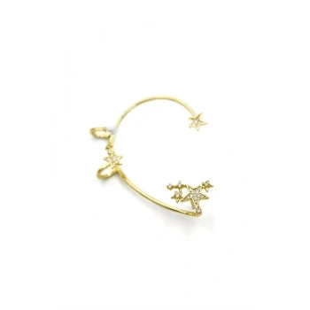 Taşlı Kıkırdak Küpe - Altın