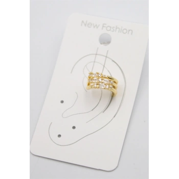 Taşlı Kıkırdak Küpe - Altın