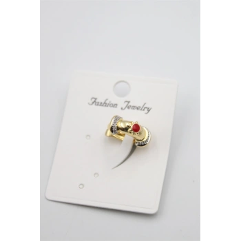 Taşlı Kıkırdak Küpe - Altın