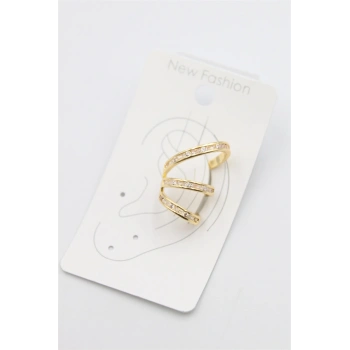 Taşlı Kıkırdak Küpe - Altın