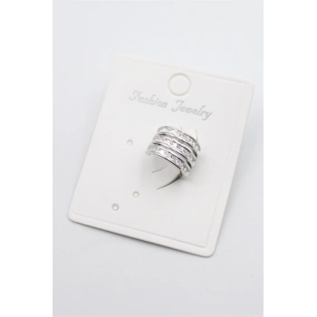 Taşlı Kıkırdak Küpe - Gümüş