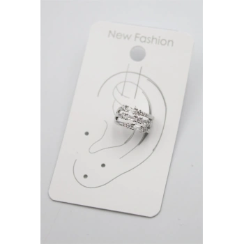 Taşlı Kıkırdak Küpe - Gümüş