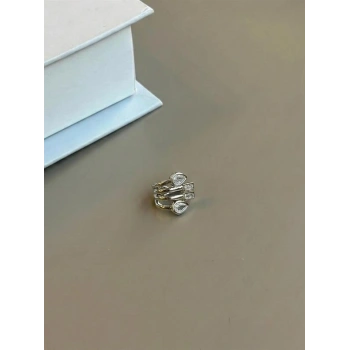 Taşlı Kıkırdak Küpe - Gümüş