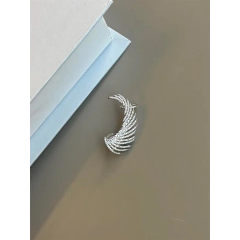 Taşlı Kıkırdak Küpe - Gümüş