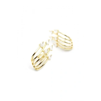 Taşlı Küpe - Altın