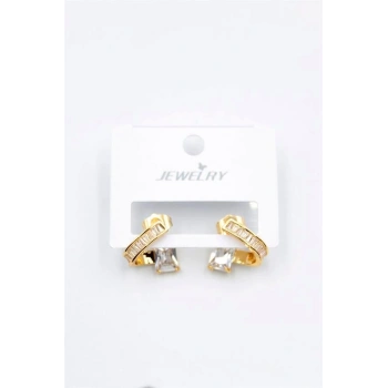 Taşlı Küpe - Altın