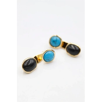 Taşlı Küpe - Altın