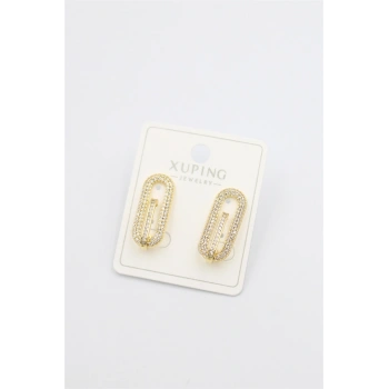 Taşlı Küpe - Altın