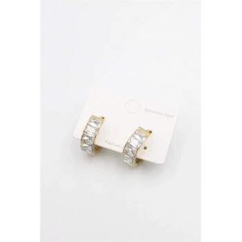 Taşlı Küpe - Altın