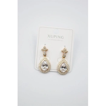 Taşlı Küpe - Beyaz