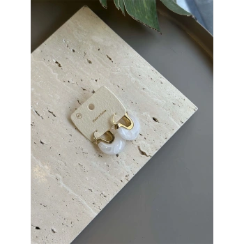 Taşlı Küpe - Beyaz