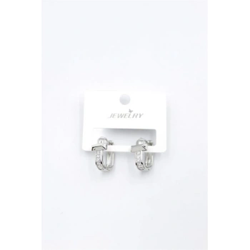 Taşlı Küpe - Gümüş