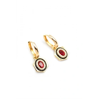 Taşlı Küpe - Pembe