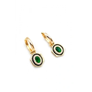 Taşlı Küpe - Yeşil