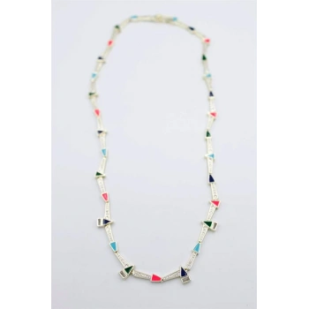 Taşlı Marka Kolye - Altın