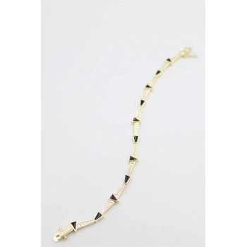 Taşlı Vip Bileklik - Altın