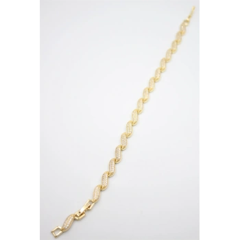 Taşlı Vip Bileklik - Altın