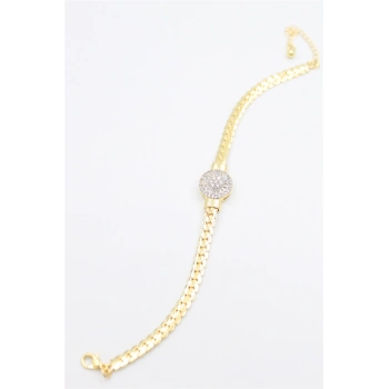 Taşlı Vip Bileklik - Altın