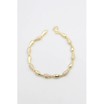 Taşlı Vip Bileklik - Altın