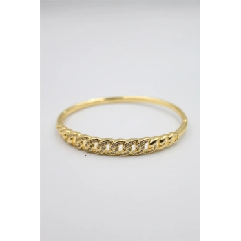 Taşlı Vip Bilezik - Altın