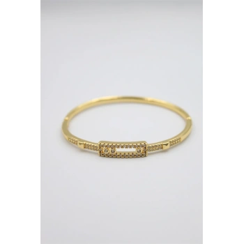 Taşlı Vip Bilezik - Altın