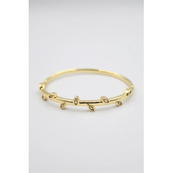 Taşlı Vip Bilezik - Altın