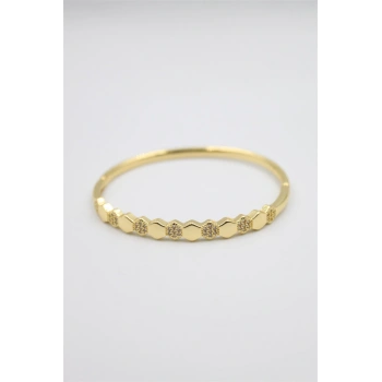 Taşlı Vip Bilezik - Altın