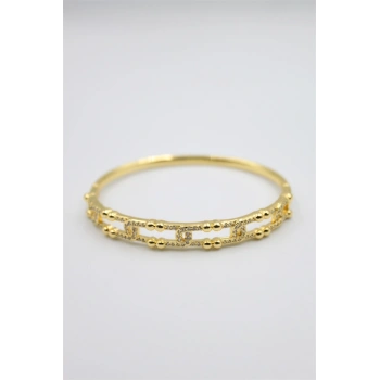 Taşlı Vip Bilezik - Altın