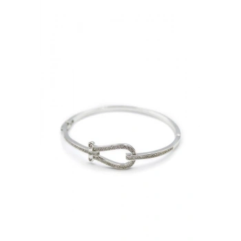 Taşlı Vip Bilezik - Gümüş